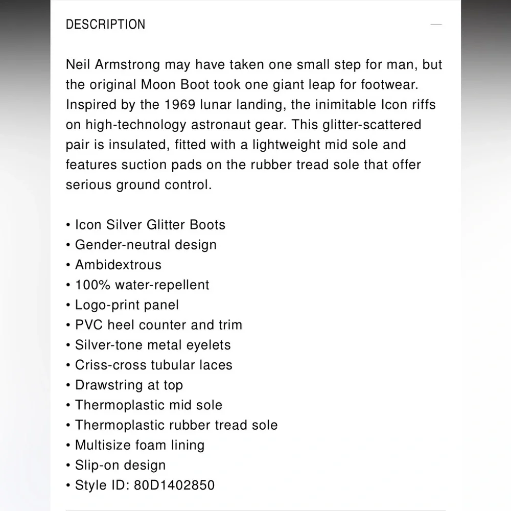 Moon Boot Icon Silver Glitter Boots Brand New! Size 35 - 38 - Picture 7 of 11